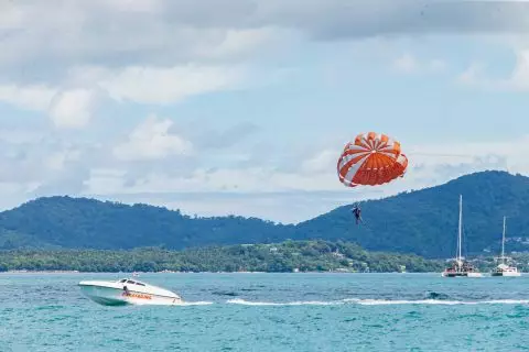 Coral Island and sunset at Promthep Cape