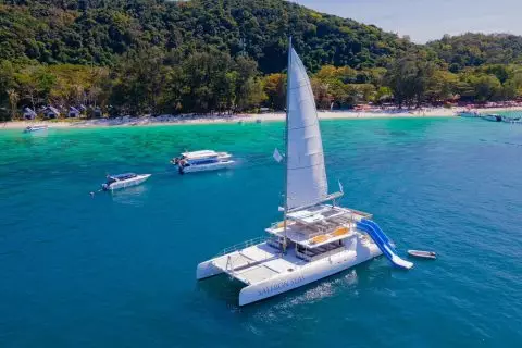 Coral Island and sunset at Promthep Cape